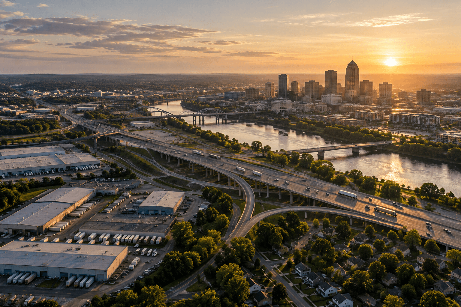 City infrastructure and commercial buildings